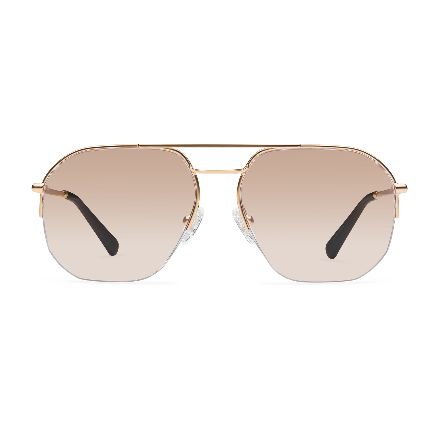 Muse Tints Sunglasses LOOK OPTIC (Shiny Rose Gold Brown Gradient Tint) No Magnification